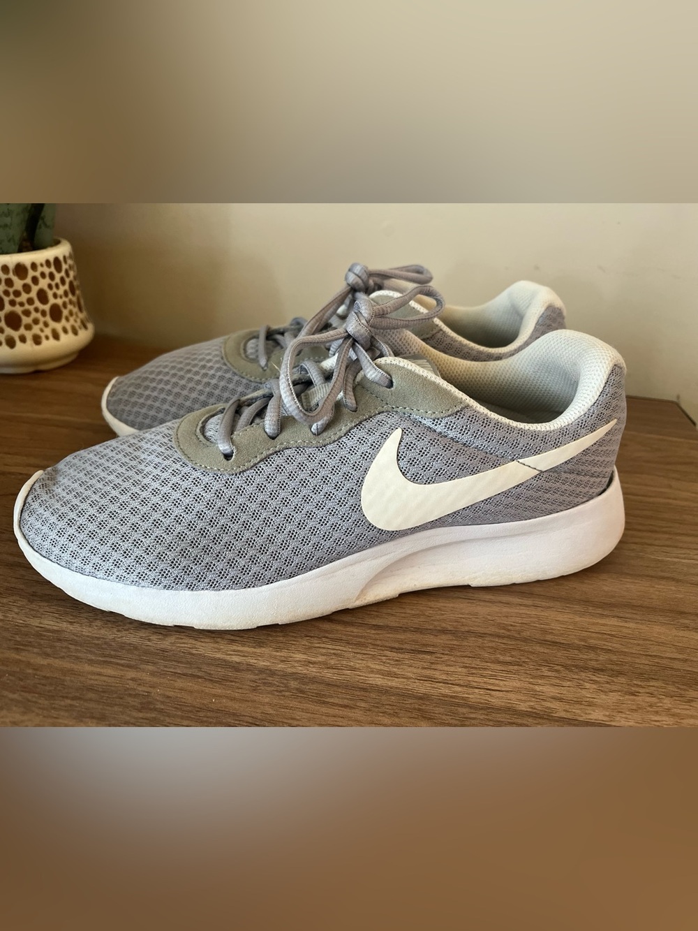 Nike Grey Mesh Sneakers with White Swoosh